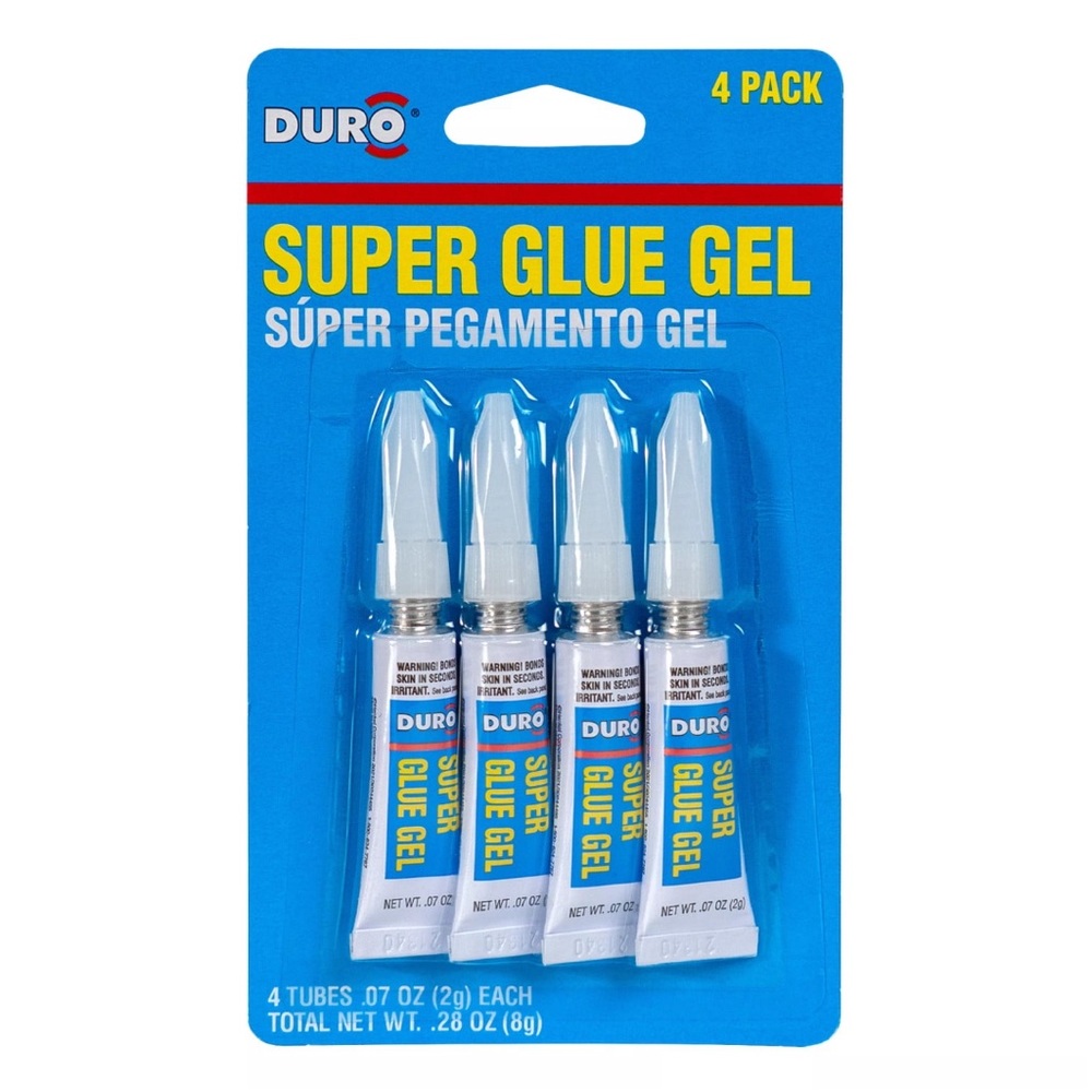 🔴 NWT Duro Super Glue, 1 Pack of 4 Tubes, Clear 2 g Tubes